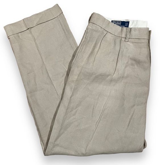Polo Ralph Lauren Other - Polo Ralph Lauren Pants Mens 38x30 Cream 100% Linen Casual Yacht Sailing